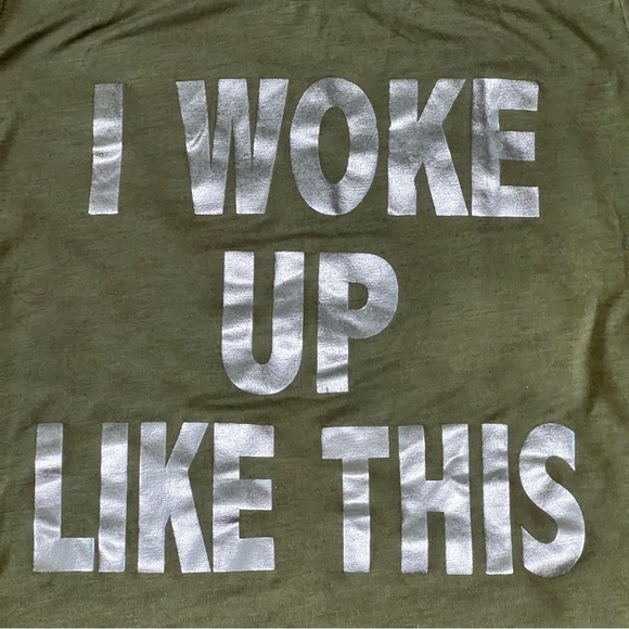 Rebellious One “I Woke Up Like This” Elbow Length Baseball Tee - Picture 5 of 8